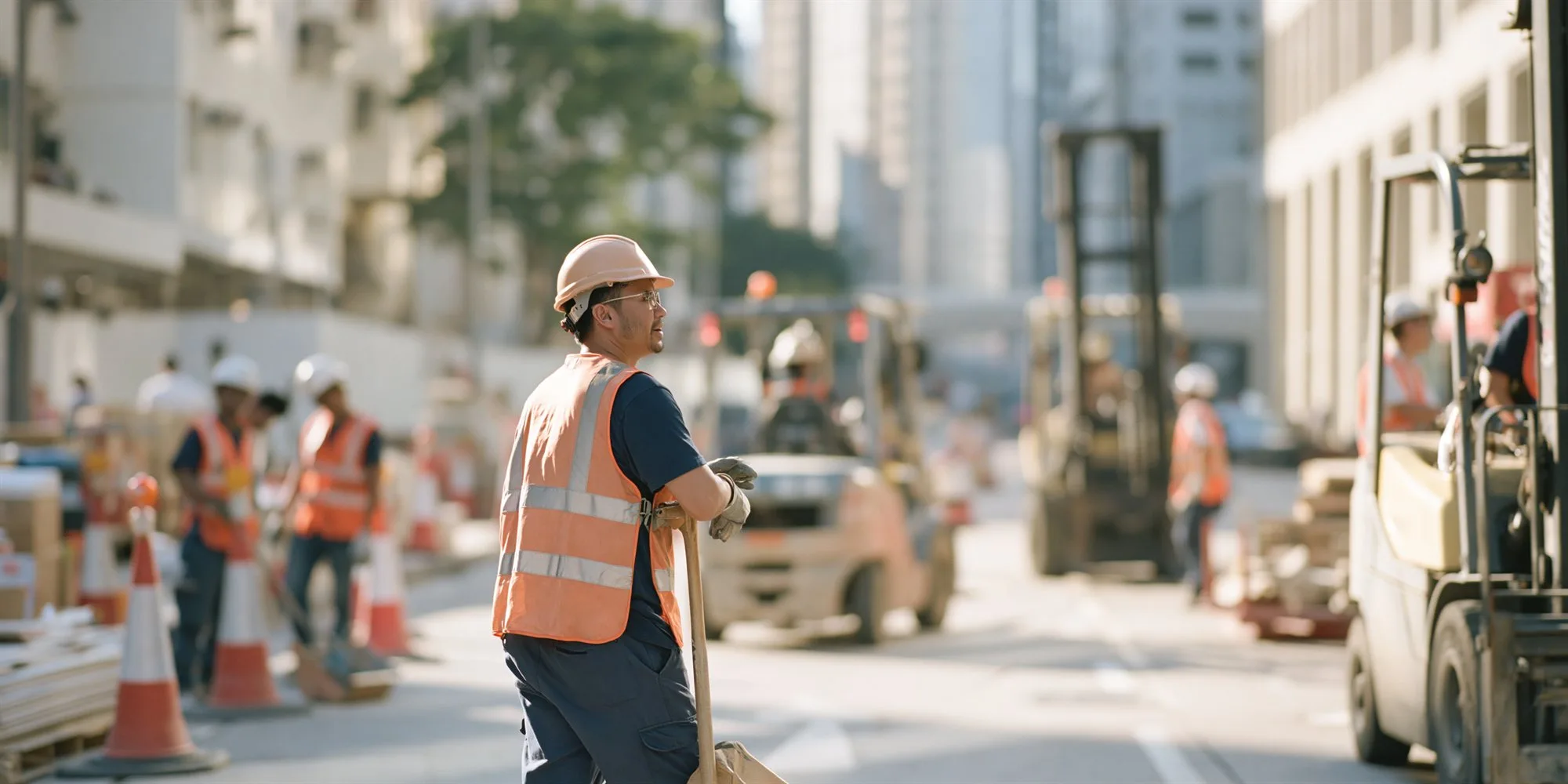 Employees at work in Hong Kong
